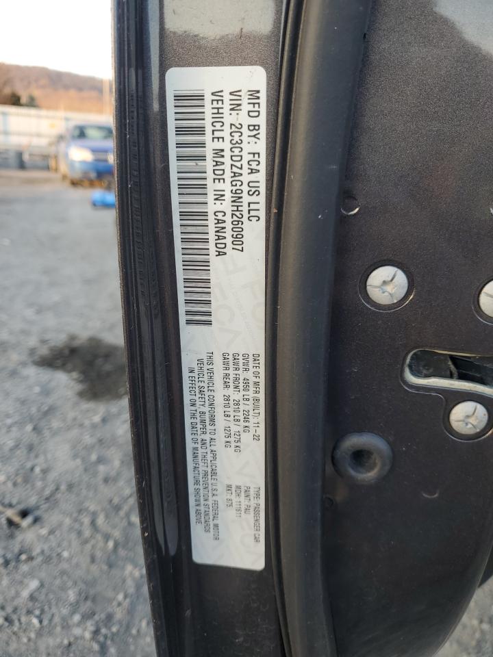 2022 DODGE CHALLENGER SXT VIN:2C3CDZAG9NH260907