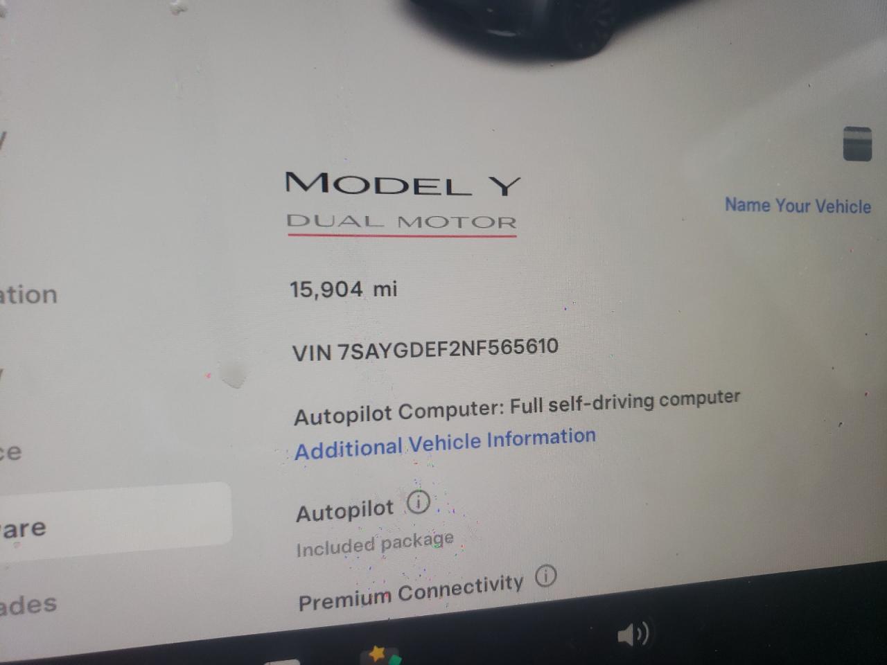 2022 TESLA MODEL Y  VIN:7SAYGDEF2NF565610