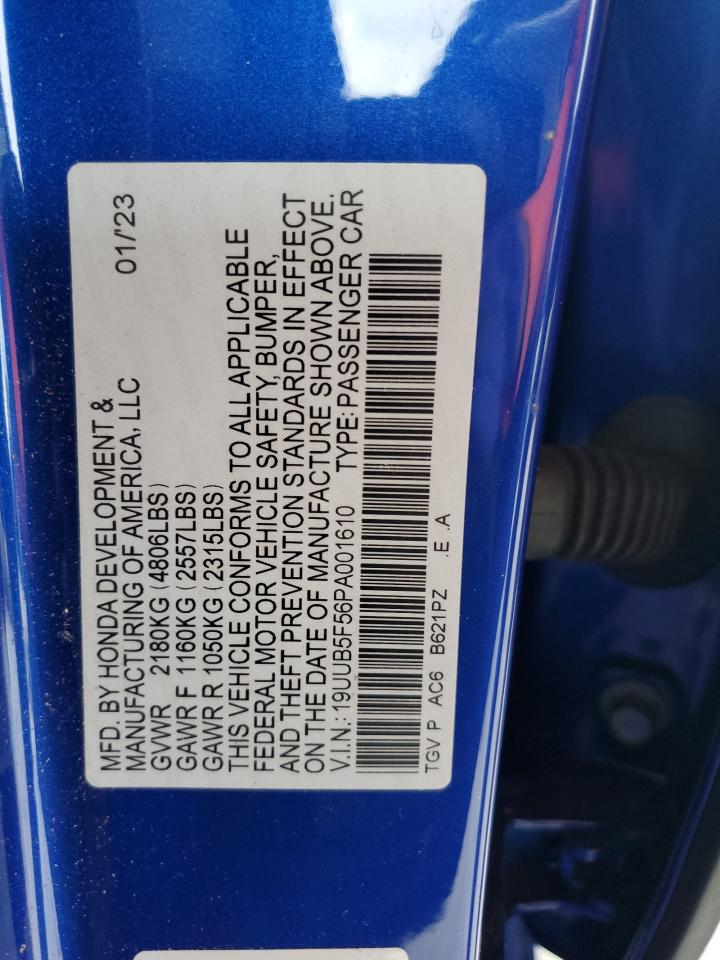 2023 ACURA TLX TECH A VIN:19UUB5F56PA001610