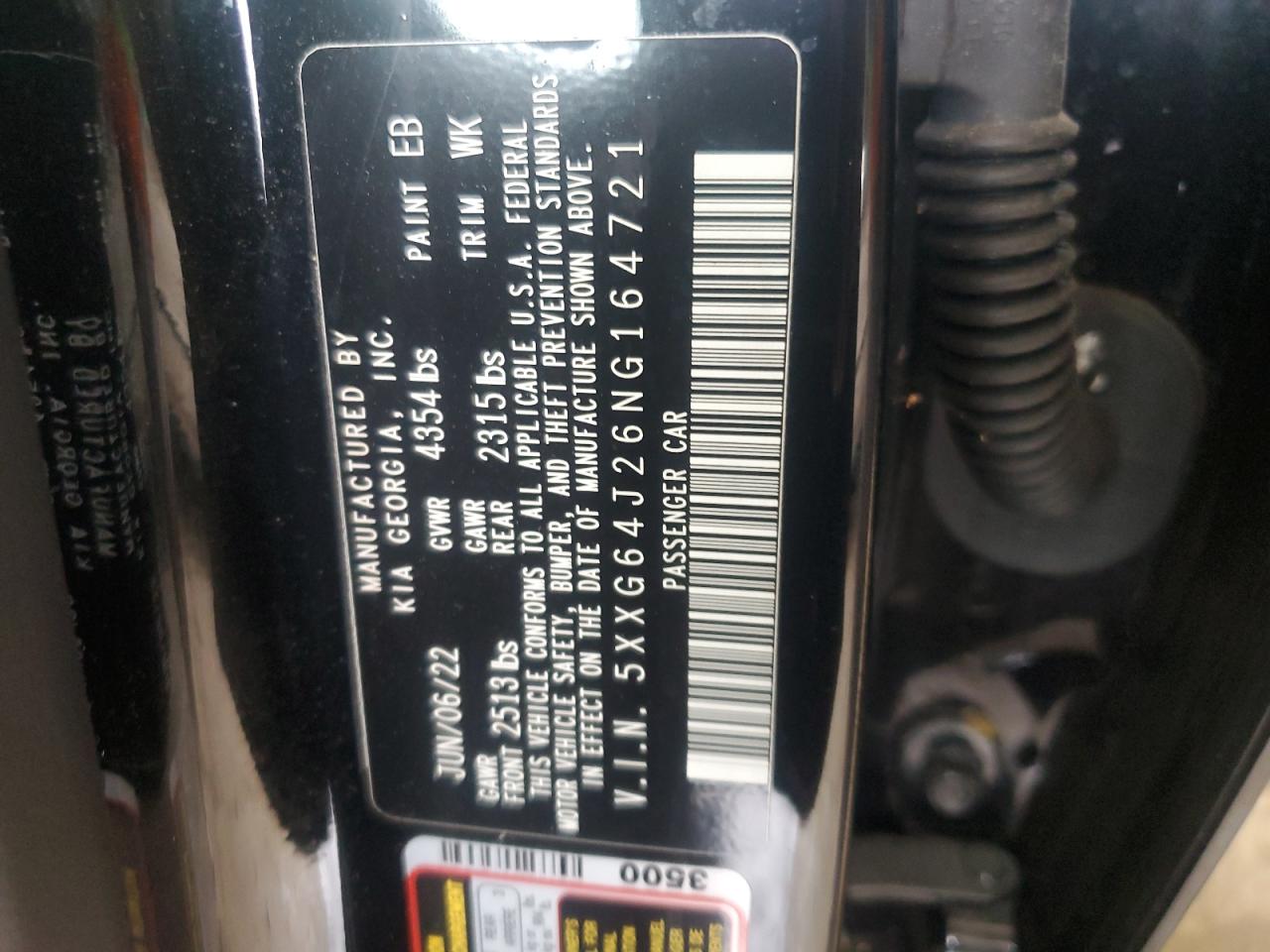 2022 KIA K5 GT LINE VIN:5XXG64J26NG164721
