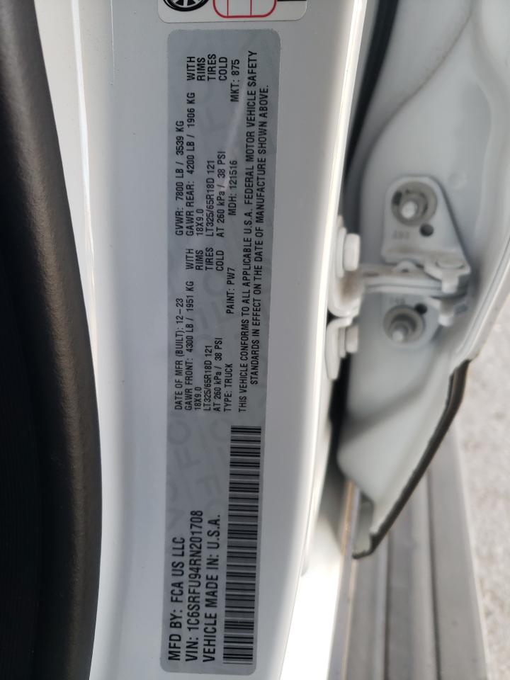 2024 RAM 1500 TRX VIN:1C6SRFU94RN201708
