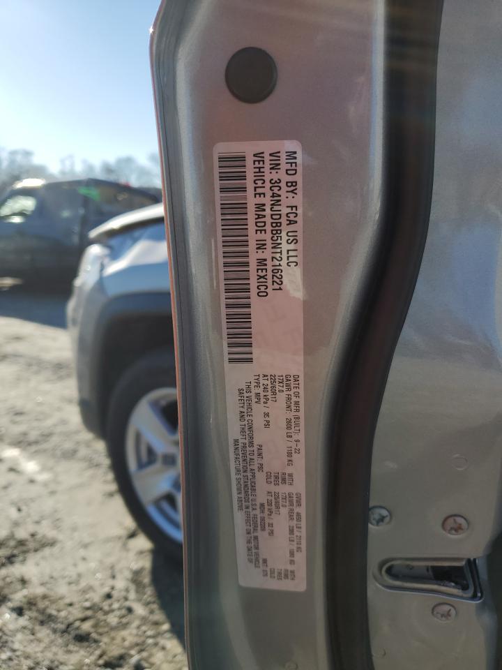 2022 JEEP COMPASS LATITUDE VIN:3C4NJDBB5NT216221