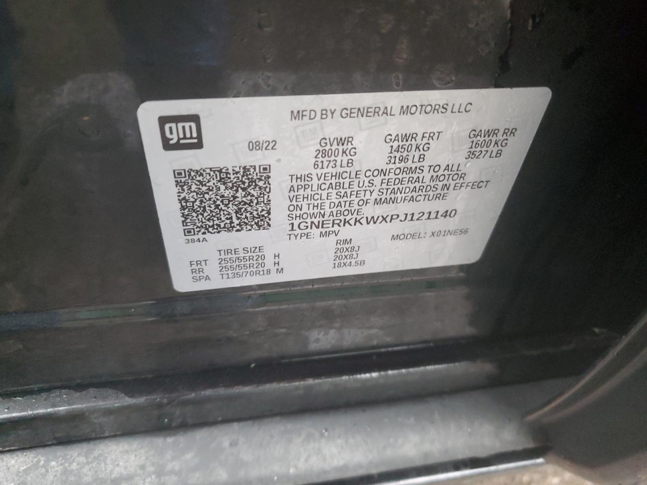 2023 CHEVROLET TRAVERSE PREMIER VIN:1GNERKKWXPJ121140