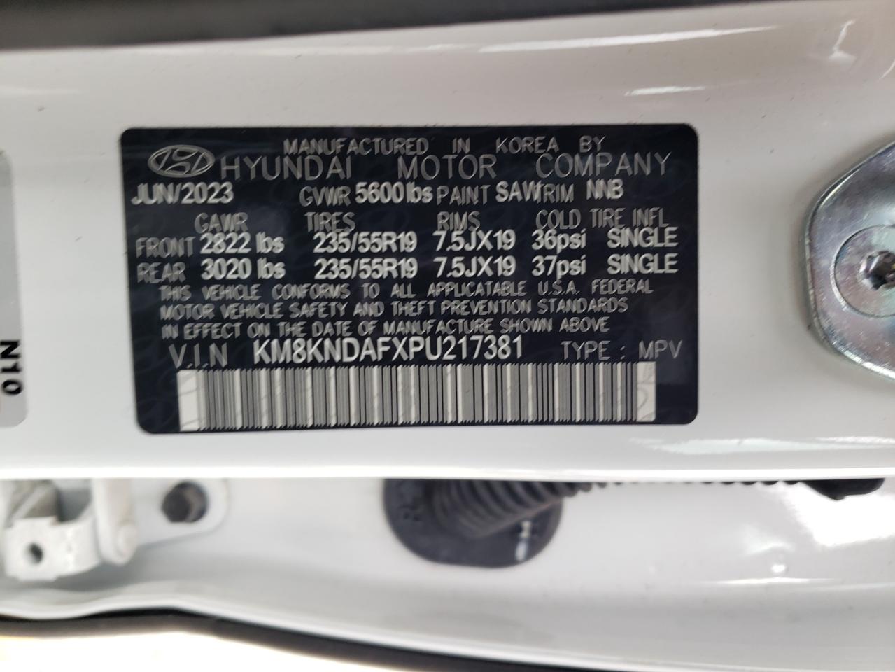 2023 HYUNDAI IONIQ 5 SEL VIN:KM8KNDAFXPU217381