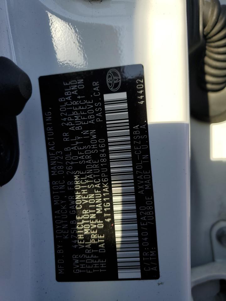 2023 TOYOTA CAMRY SE NIGHT SHADE VIN:4T1G11AK6PU188460