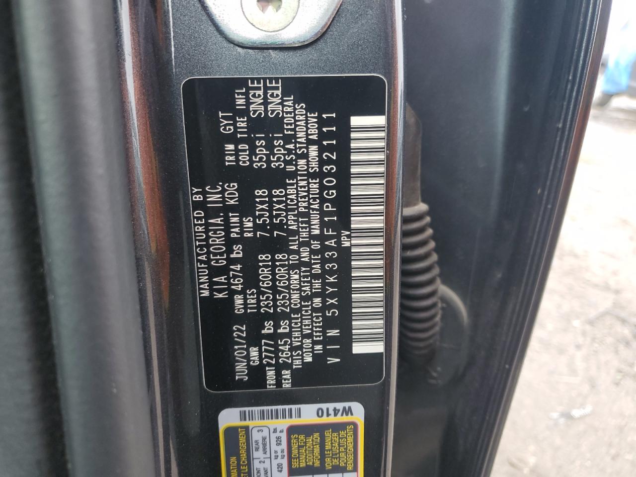 2023 KIA SPORTAGE EX VIN:5XYK33AF1PG032111