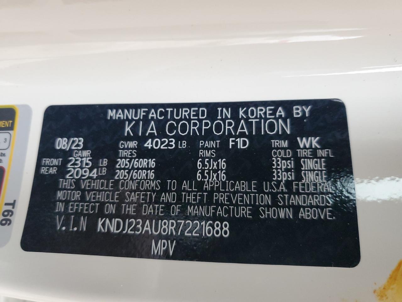 2024 KIA SOUL LX VIN:KNDJ23AU8R7221688