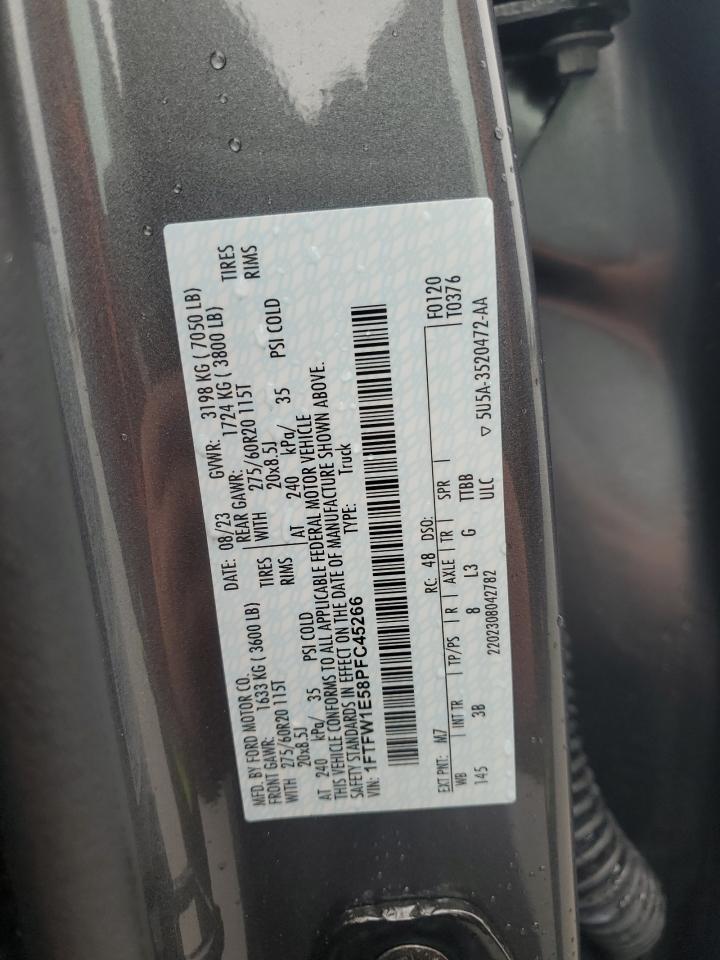2023 FORD F150 SUPERCREW VIN:1FTFW1E58PFC45266
