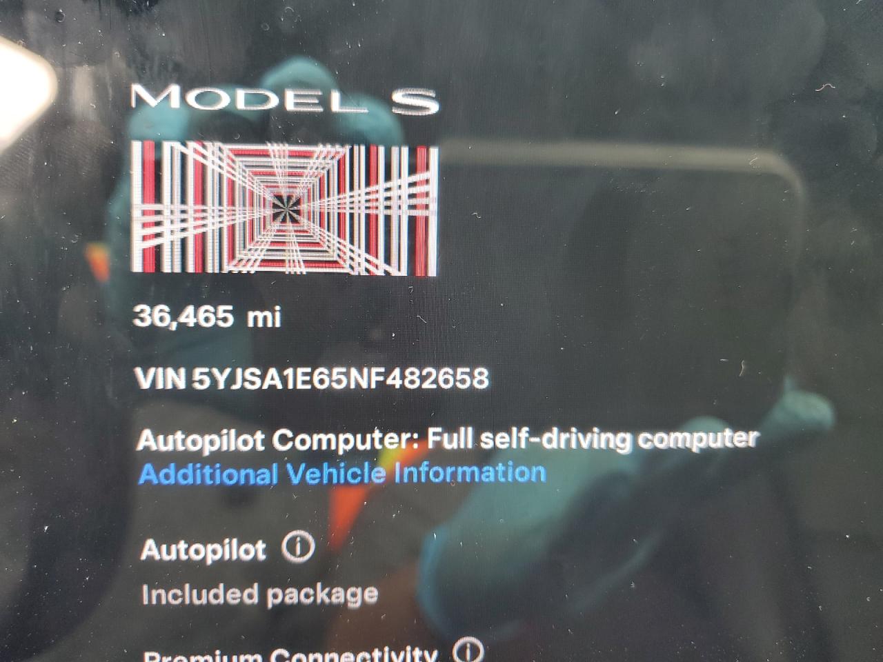 2022 TESLA MODEL S  VIN:5YJSA1E65NF482658