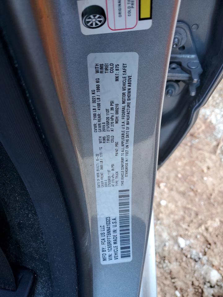 2022 RAM 1500 BIG HORN/LONE STAR VIN:1C6SRFFT6NN410323