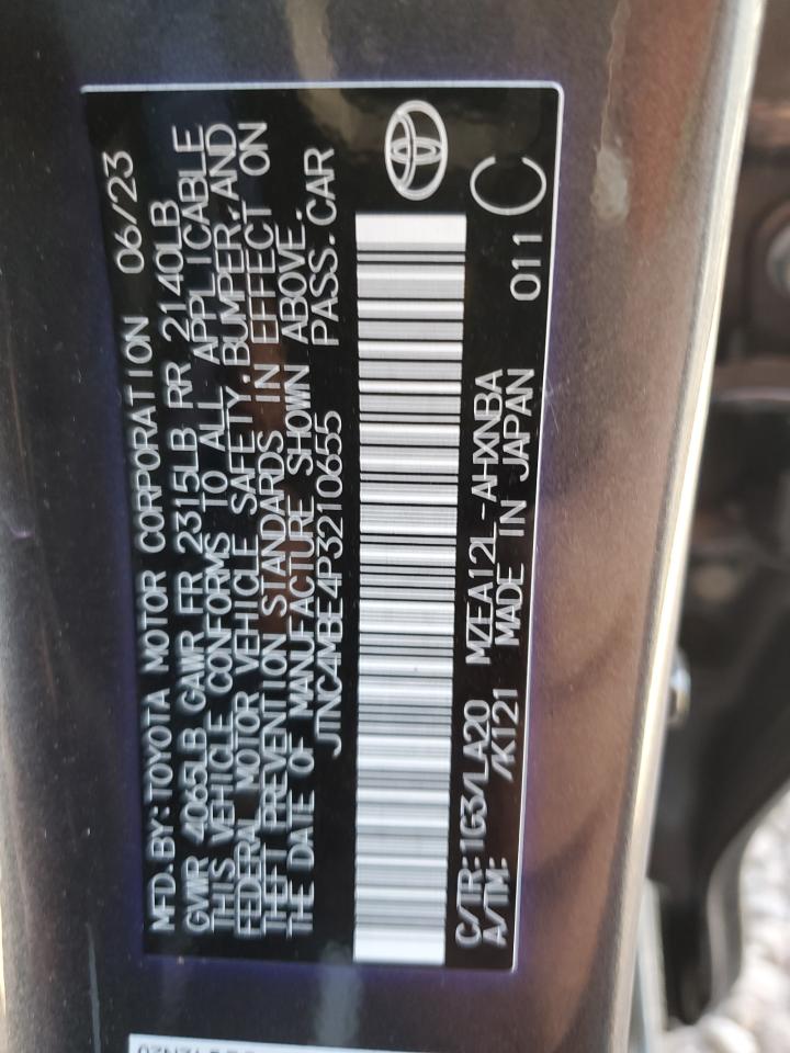 2023 TOYOTA COROLLA XSE VIN:JTNC4MBE4P3210655