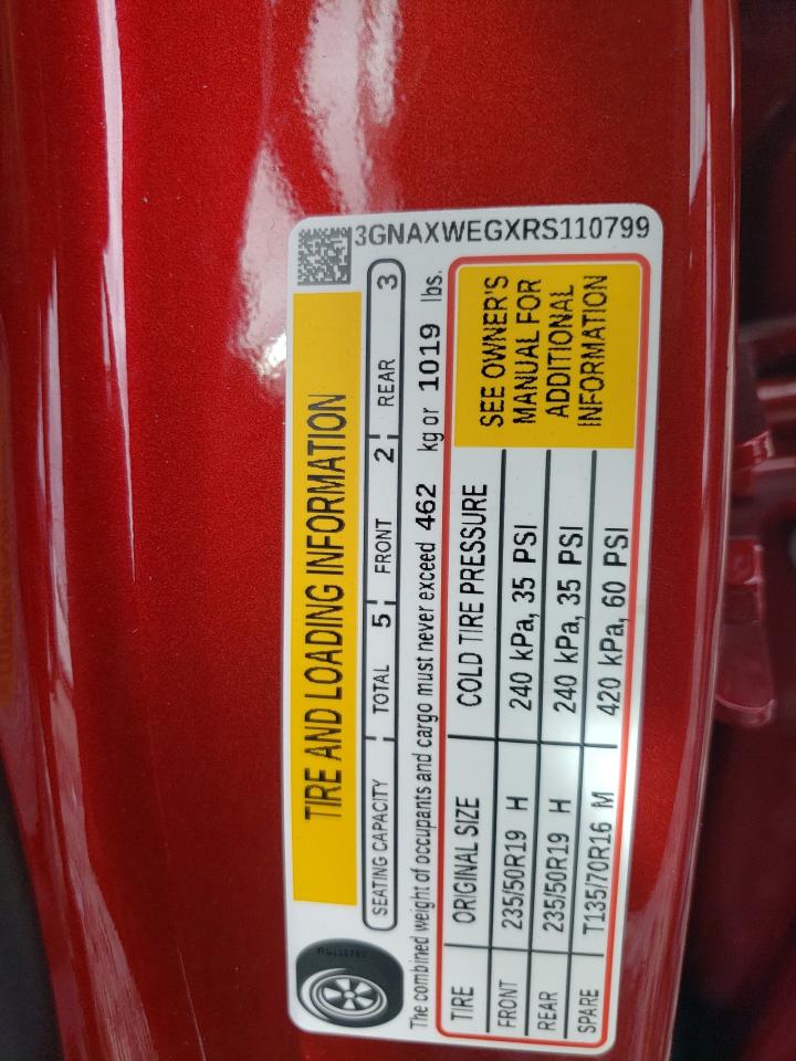 2024 CHEVROLET EQUINOX RS VIN:3GNAXWEGXRS110799