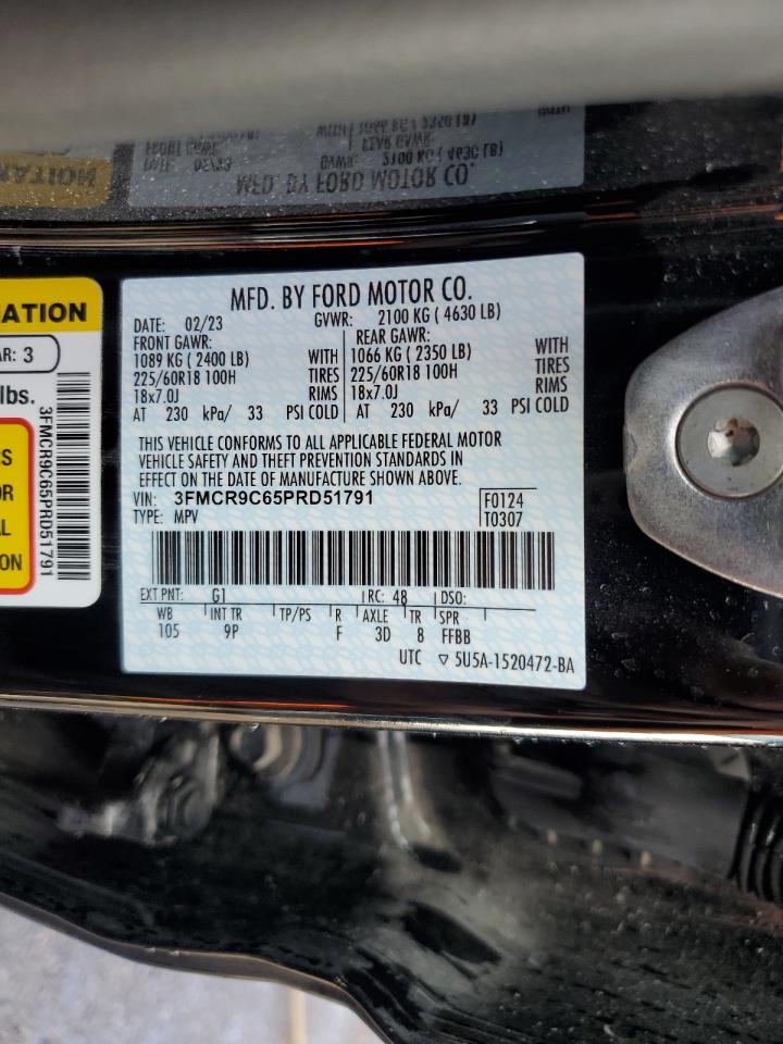 2023 FORD BRONCO SPORT OUTER BANKS VIN:3FMCR9C65PRD51791