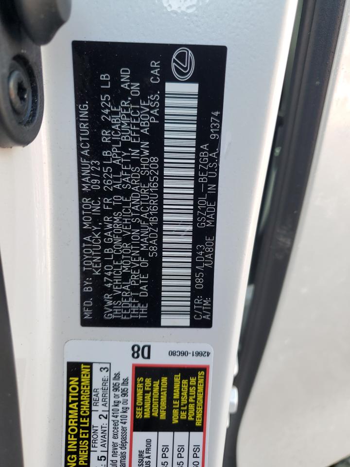 2024 LEXUS ES 350 BASE VIN:58ADZ1B16RU165208