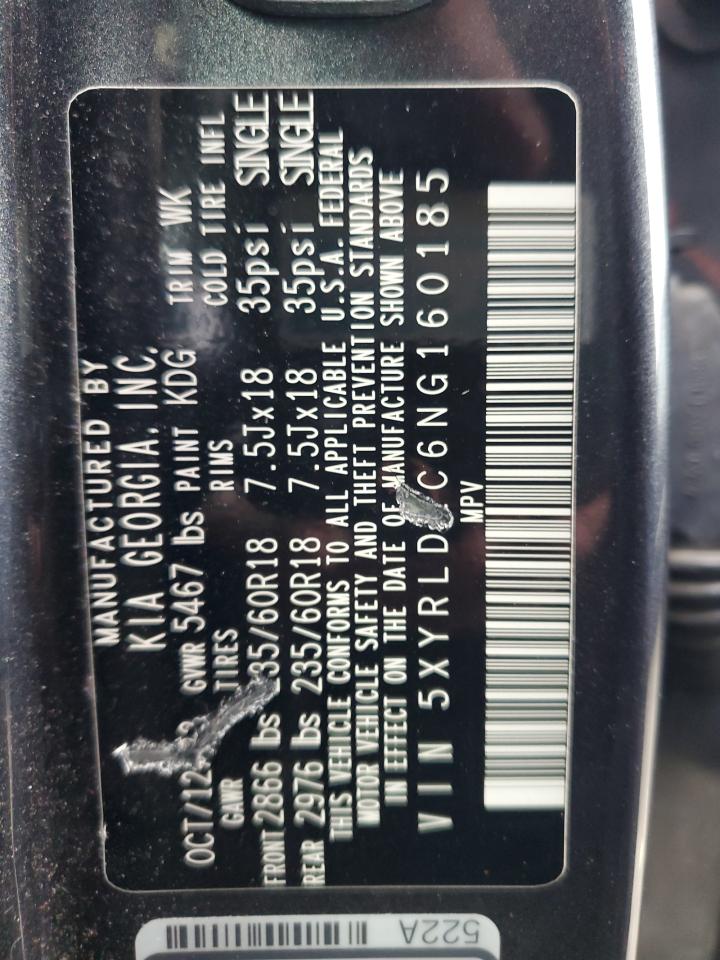 2022 KIA SORENTO S VIN:5XYRLDLC6NG160185