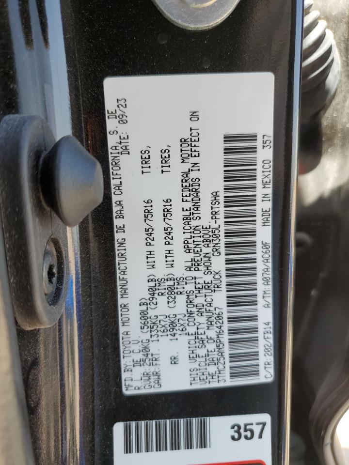 2023 TOYOTA TACOMA DOUBLE CAB VIN:3TMCZ5AN5PM642067