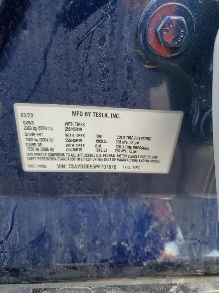 2023 TESLA MODEL Y  VIN:7SAYGDEE6PF707676