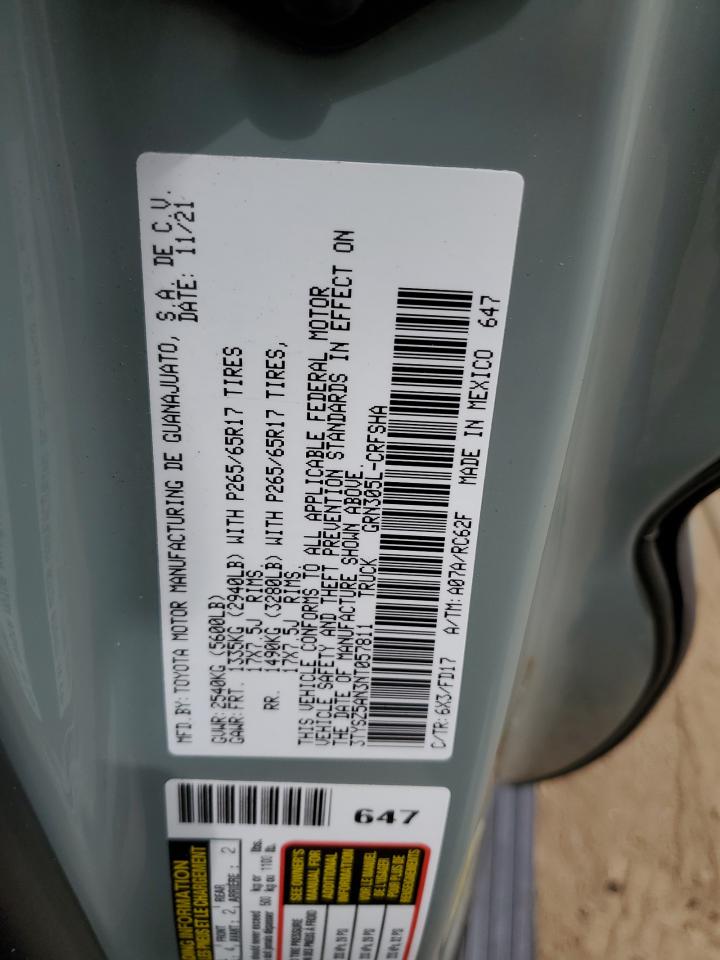 2022 TOYOTA TACOMA ACCESS CAB VIN:3TYSZ5AN3NT057811