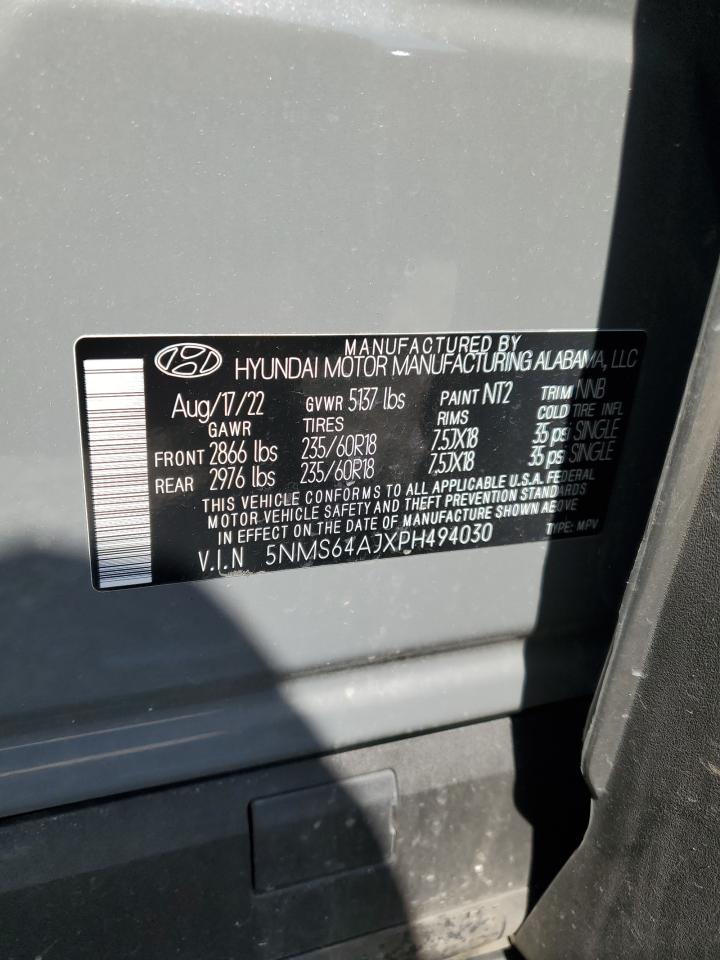 2023 HYUNDAI SANTA FE XRT VIN:5NMS64AJXPH494030