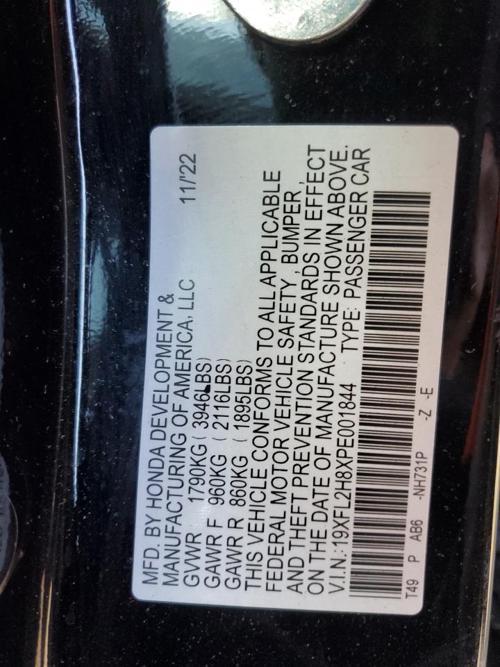 2023 HONDA CIVIC SPORT VIN:19XFL2H8XPE001844