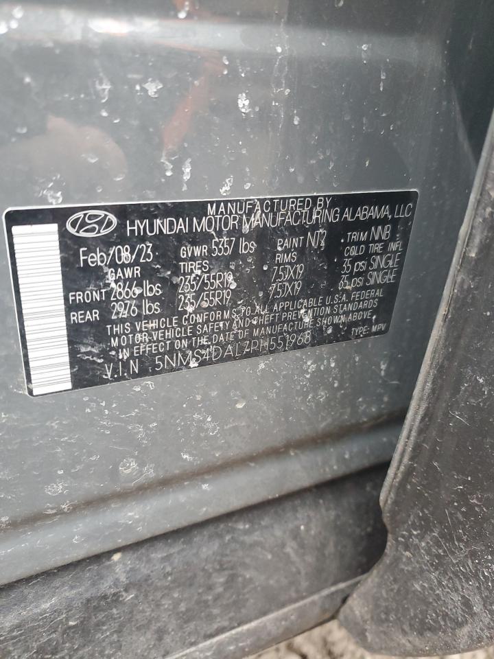 2023 HYUNDAI SANTA FE LIMITED VIN:5NMS4DAL7PH551968