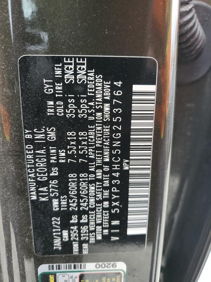 2022 KIA TELLURIDE EX VIN:5XYP34HC5NG253764