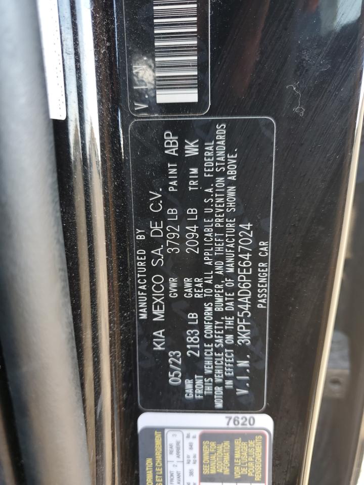 2023 KIA FORTE GT LINE VIN:3KPF54AD6PE647024