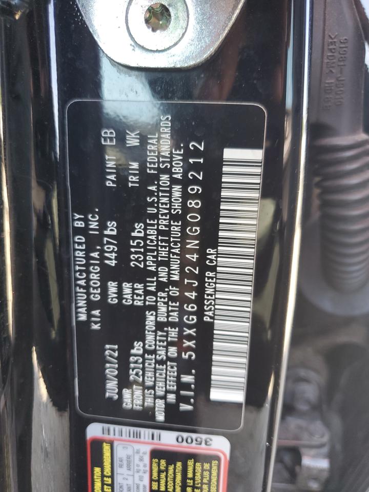 2022 KIA K5 GT LINE VIN:5XXG64J24NG089212