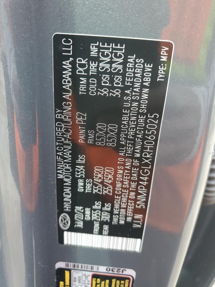 2024 HYUNDAI SANTA FE LIMITED VIN:5NMP44GLXRH065025