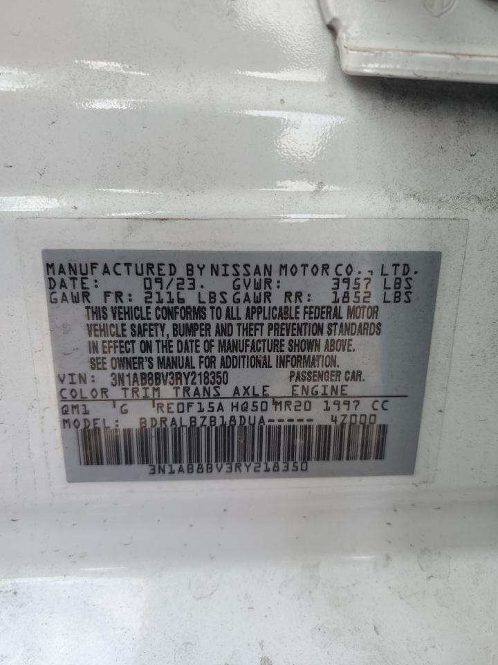2024 NISSAN SENTRA S VIN:3N1AB8BV3RY218350