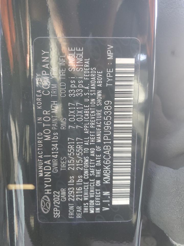 2023 HYUNDAI KONA SEL VIN:KM8K6CAB1PU965389