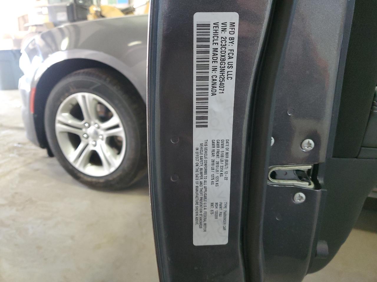 2022 DODGE CHARGER SXT VIN:2C3CDXBG3NH254071