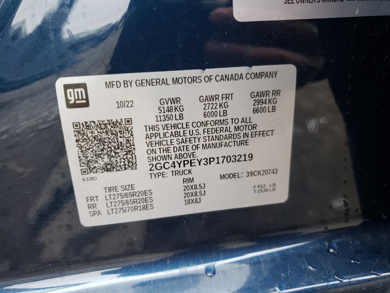 2023 CHEVROLET SILVERADO K2500 HEAVY DUTY LTZ VIN:2GC4YPEY3P1703219