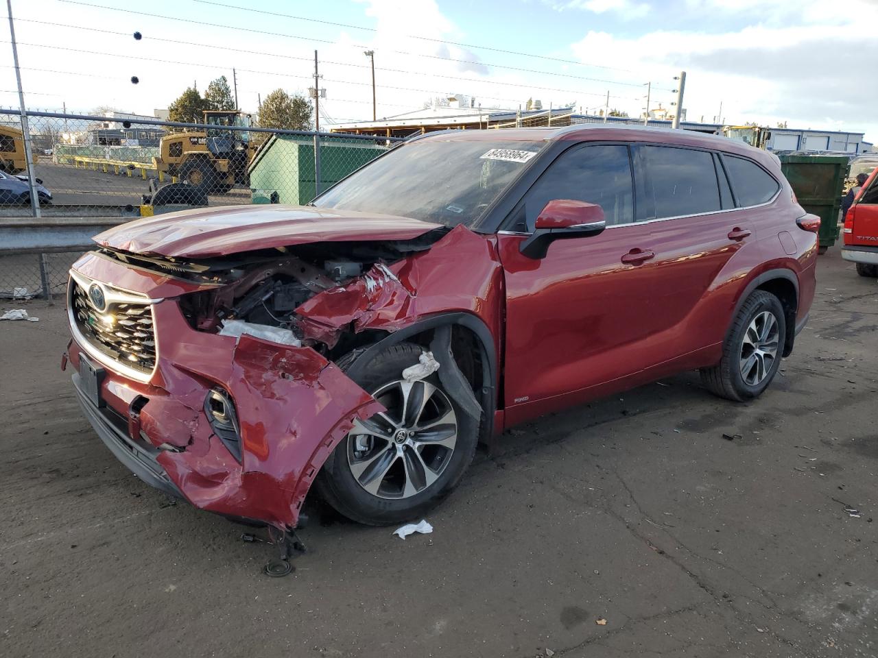 2022 TOYOTA HIGHLANDER HYBRID XLE VIN:5TDGBRCH0NS543478