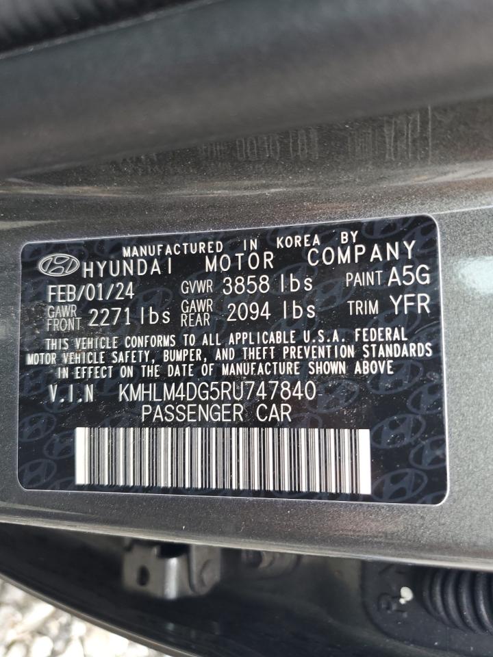 2024 HYUNDAI ELANTRA SEL VIN:KMHLM4DG5RU747840