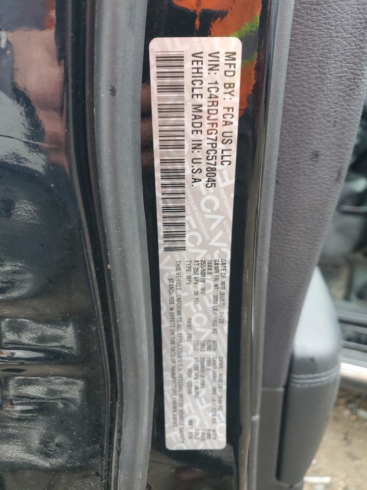 2023 DODGE DURANGO PURSUIT VIN:1C4RDJFG7PC578045