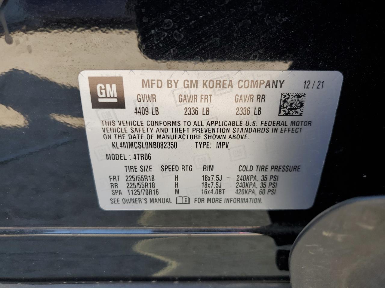 2022 BUICK ENCORE GX PREFERRED VIN:KL4MMCSL0NB082350