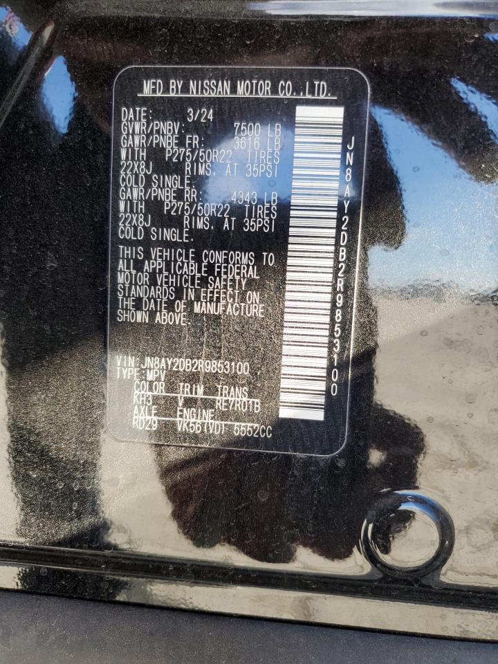 2024 NISSAN ARMADA PLATINUM VIN:JN8AY2DB2R9853100