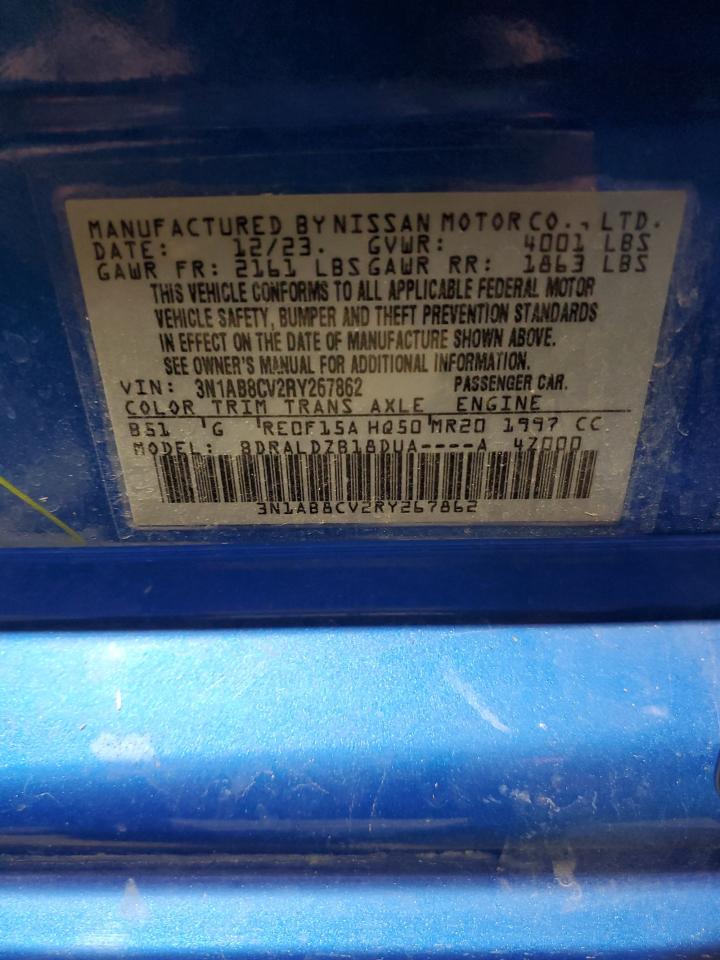 2024 NISSAN SENTRA SV VIN:3N1AB8CV2RY267862