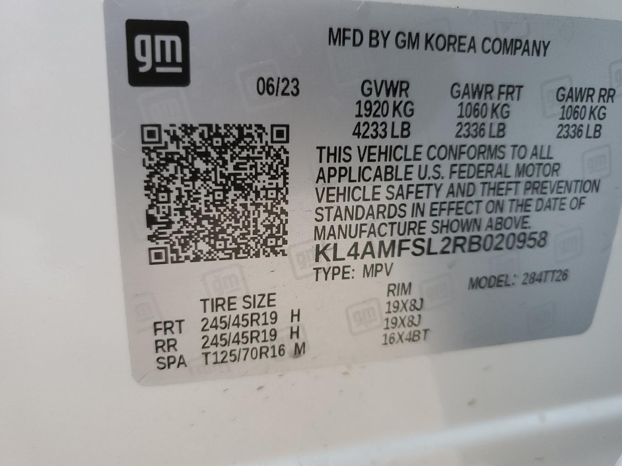 2024 BUICK ENCORE GX AVENIR VIN:KL4AMFSL2RB020958