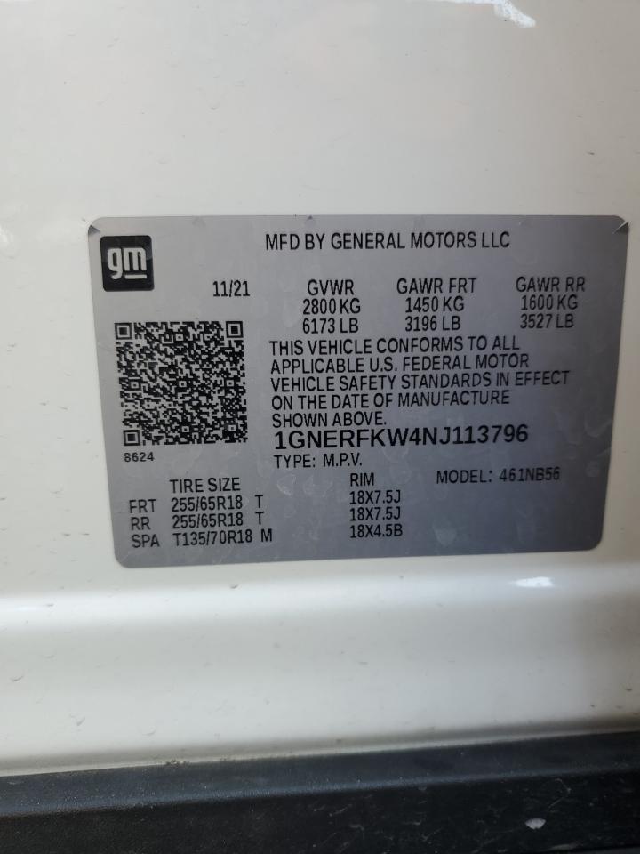 2022 CHEVROLET TRAVERSE LS VIN:1GNERFKW4NJ113796