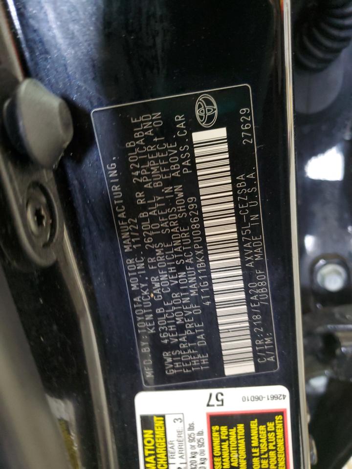 2023 TOYOTA CAMRY SE NIGHT SHADE VIN:4T1G11BKXPU086299