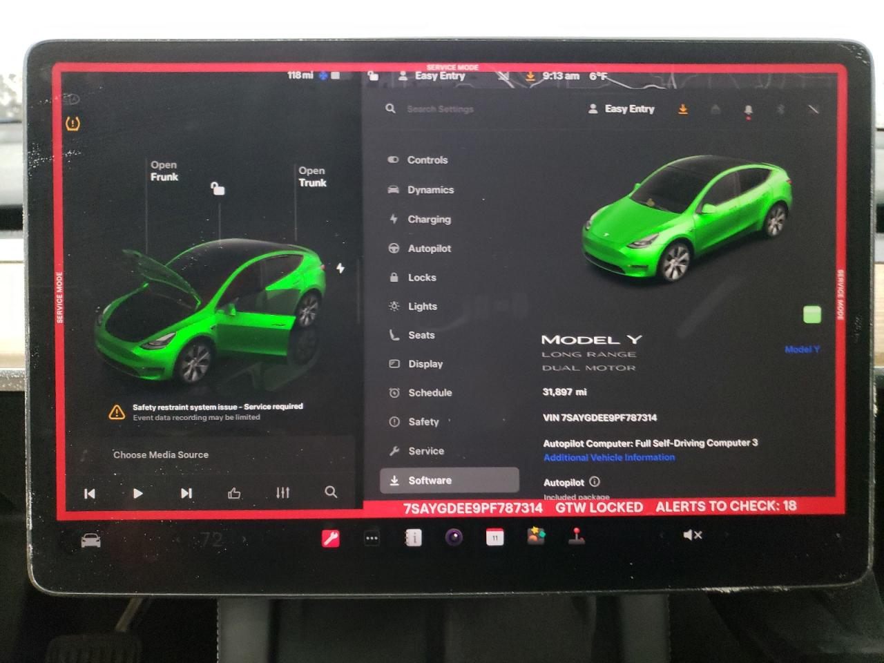 2023 TESLA MODEL Y  VIN:7SAYGDEE9PF787314