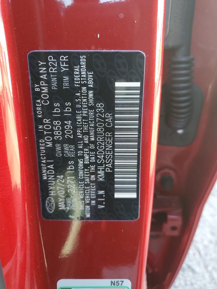 2024 HYUNDAI ELANTRA SEL VIN:KMHLS4DG2RU807238