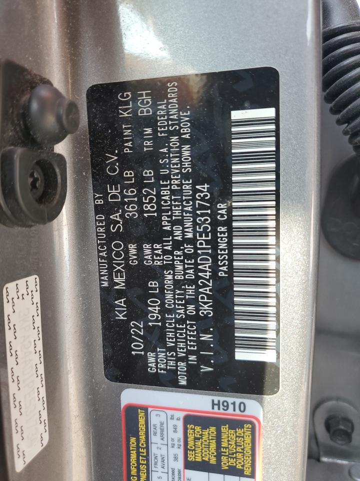 2023 KIA RIO LX VIN:3KPA24AD1PE531734
