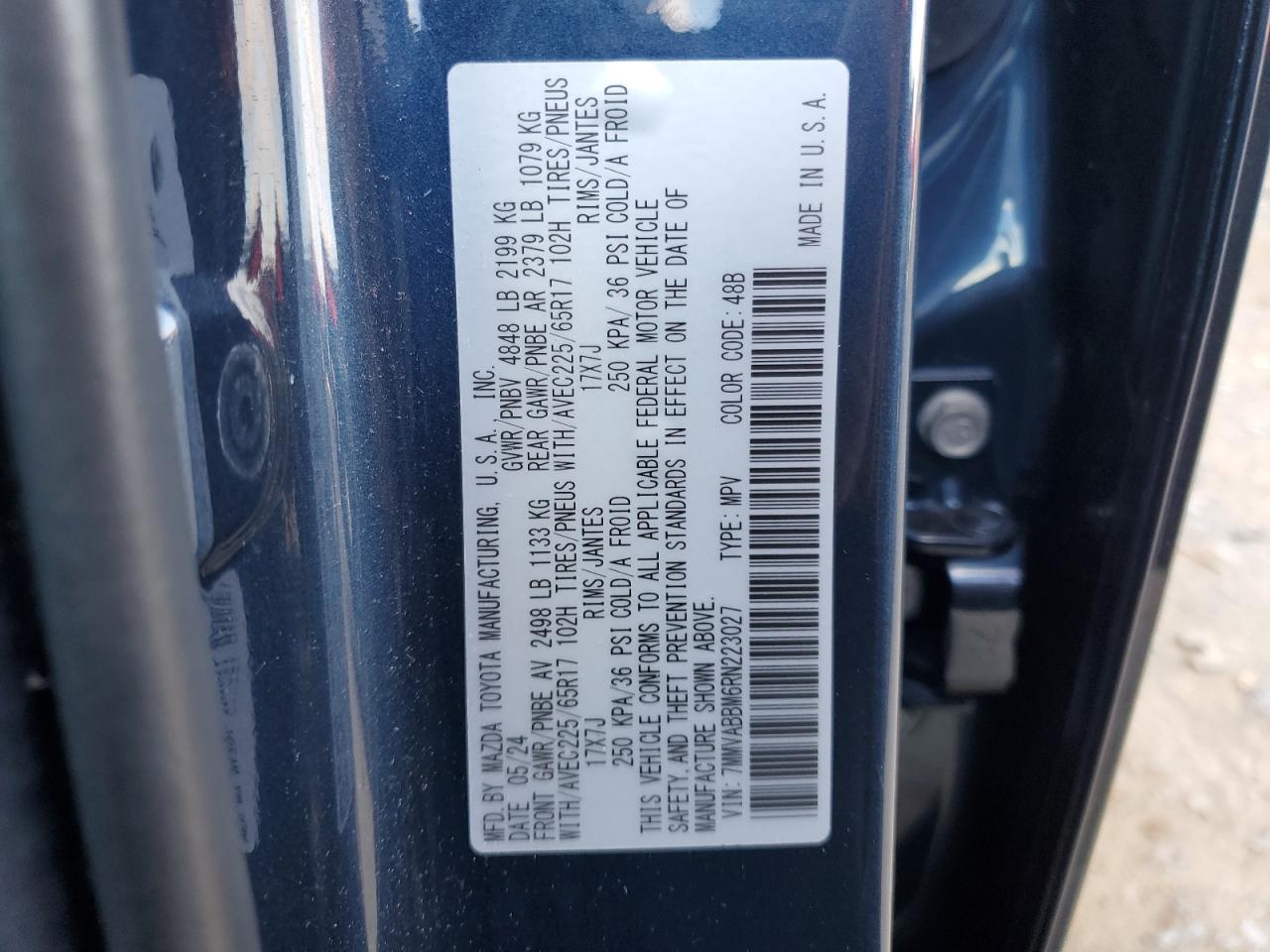 2024 MAZDA CX-50 PREFERRED VIN:7MMVABBM6RN223027