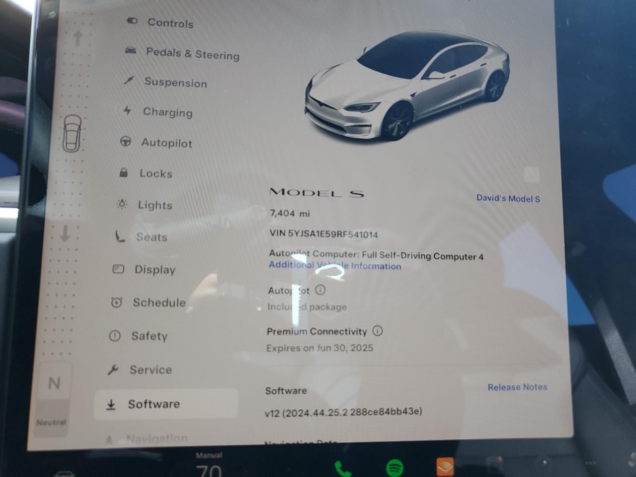 2024 TESLA MODEL S  VIN:5YJSA1E59RF541014