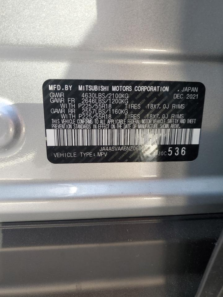 2022 MITSUBISHI ECLIPSE CROSS LE VIN:JA4ASVAA6NZ061062