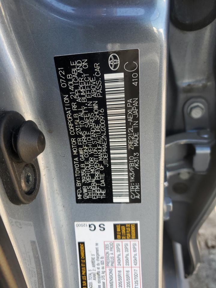 2022 TOYOTA COROLLA LE VIN:JTDEPMAE2NJ200916