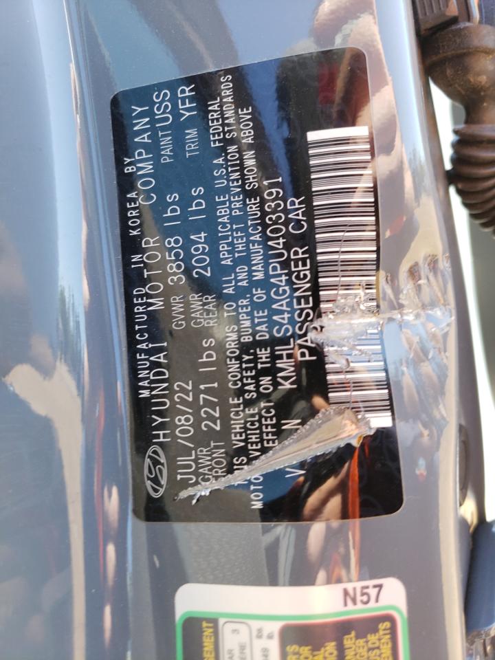 2023 HYUNDAI ELANTRA SEL VIN:KMHLS4AG4PU403391
